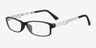 Alma Black PlasticEyeglass Frames from EyeBuyDirect, Angle View