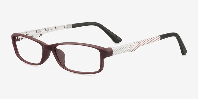 Alma Burgundy PlasticEyeglass Frames from EyeBuyDirect, Angle View