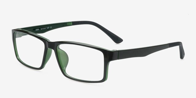 Aldis Green PlasticEyeglass Frames from EyeBuyDirect, Angle View