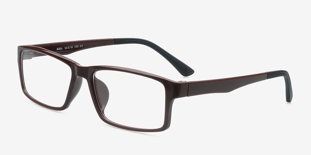 Aldis Coffee PlasticEyeglass Frames from EyeBuyDirect, Angle View