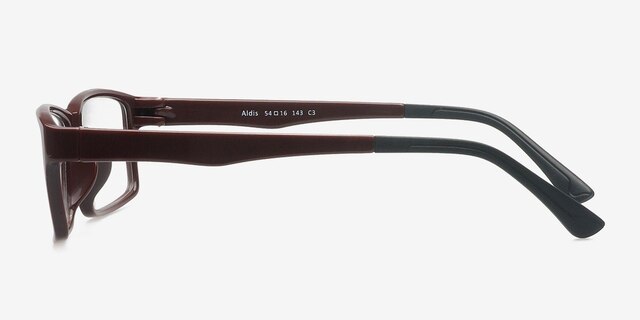 Aldis Coffee PlasticEyeglass Frames from EyeBuyDirect, Side View