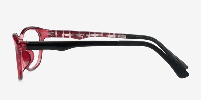 Amelie Red PlasticEyeglass Frames from EyeBuyDirect, Side View