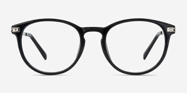 Daphne Black Plastic-metalEyeglass Frames from EyeBuyDirect, Front View