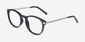 Daphne Noir Plastic-metal Montures de lunettes de vue d'EyeBuyDirect, Vue d'Angle