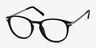 Daphne Black Plastic-metalEyeglass Frames from EyeBuyDirect, Angle View