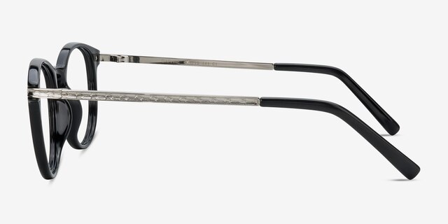Daphne Black Plastic-metalEyeglass Frames from EyeBuyDirect, Side View
