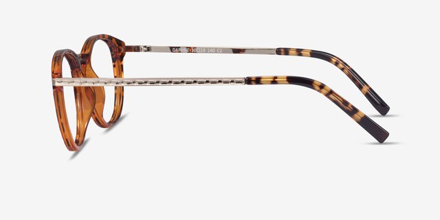 Daphne Brown & Tortoise Plastic-metalMontures de lunettes de vue d'EyeBuyDirect, Vue de Côté