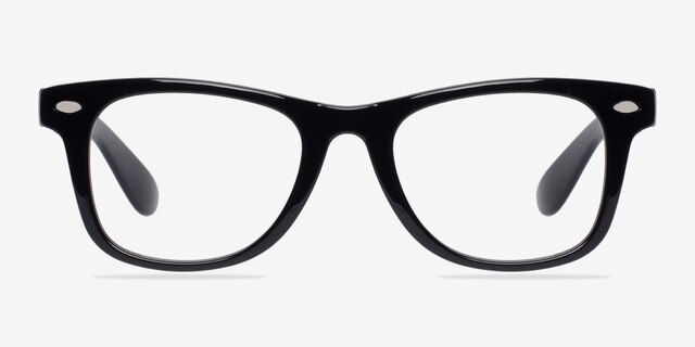 Atlee Black PlasticEyeglass Frames from EyeBuyDirect, Front View