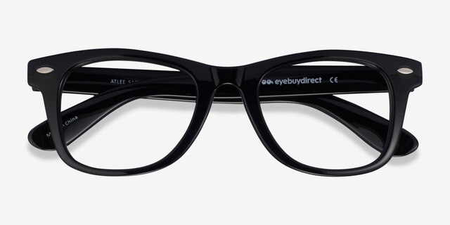 Atlee Black PlasticEyeglass Frames from EyeBuyDirect, Closed View