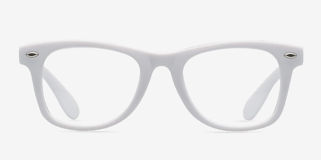 Atlee White PlasticEyeglass Frames from EyeBuyDirect, Front View