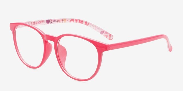 Chilling Pink PlasticEyeglass Frames from EyeBuyDirect, Angle View