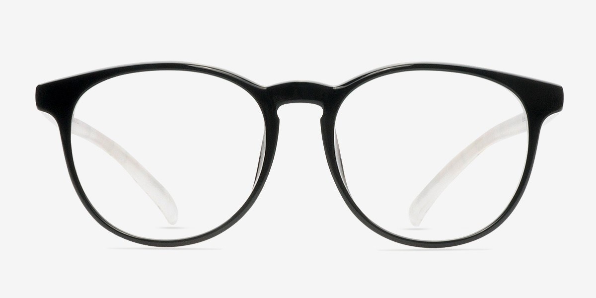 Black round frame glasses best sale