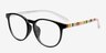 Chilling Clear & Black PlasticEyeglass Frames from EyeBuyDirect, Angle View