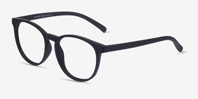 Chilling Black PlasticEyeglass Frames from EyeBuyDirect, Angle View