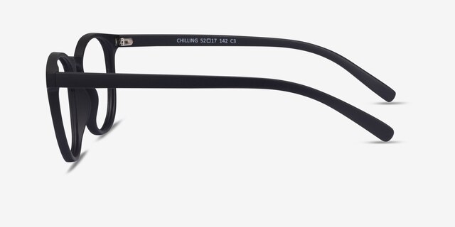 Chilling Black PlasticEyeglass Frames from EyeBuyDirect, Side View
