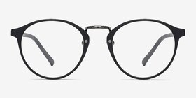 Chillax Matte Black/Gunmetal Métal Montures de lunettes de vue d'EyeBuyDirect, Vue de Face