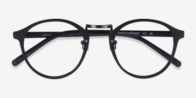 Chillax Matte Black/Gunmetal Métal Montures de lunettes de vue d'EyeBuyDirect, Vue Rapprochée