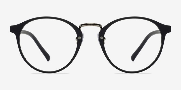 Chillax Matte Black/Silver Plastique Montures de lunettes de vue d'EyeBuyDirect
