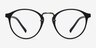Chillax Matte Black & Silver MetalEyeglass Frames from EyeBuyDirect, Front View