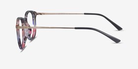 Muse Blue Floral Plastic-metal Montures de lunettes de vue d'EyeBuyDirect, Vue de Côté