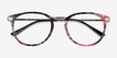 Muse Blue Floral Plastic, MetalEyeglass Frames from EyeBuyDirect, Closed View