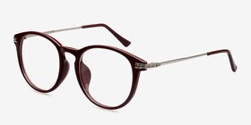 Muse Rouge Plastic-metal Montures de lunettes de vue d'EyeBuyDirect, Vue d'Angle