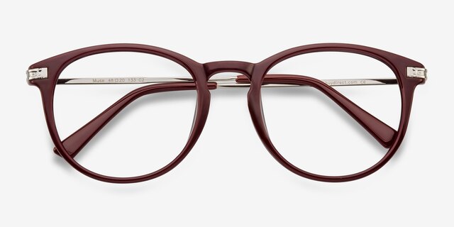 Muse Red Plastic-metalEyeglass Frames from EyeBuyDirect, Closed View