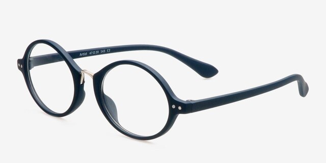 Artist Navy PlasticEyeglass Frames from EyeBuyDirect, Angle View