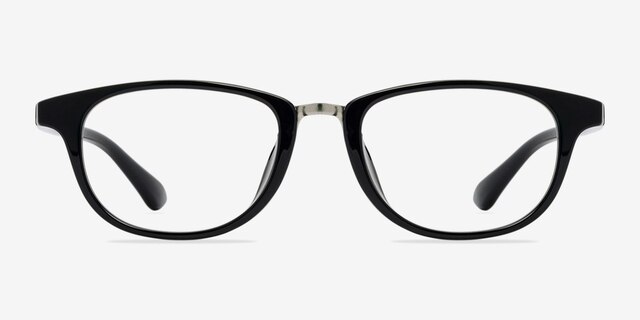 Newton Black PlasticEyeglass Frames from EyeBuyDirect, Front View