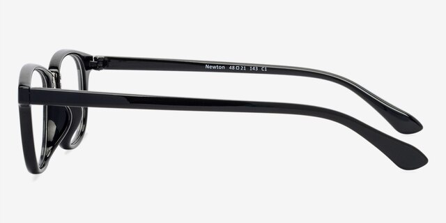 Newton Black PlasticEyeglass Frames from EyeBuyDirect, Side View