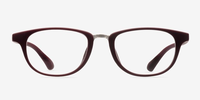 Newton Burgundy PlasticEyeglass Frames from EyeBuyDirect, Front View