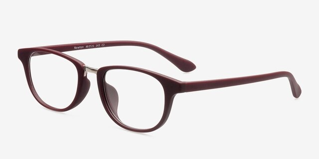 Newton Burgundy PlasticEyeglass Frames from EyeBuyDirect, Angle View