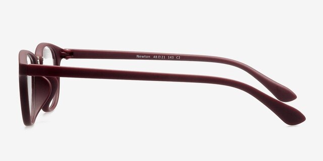 Newton Burgundy PlasticEyeglass Frames from EyeBuyDirect, Side View