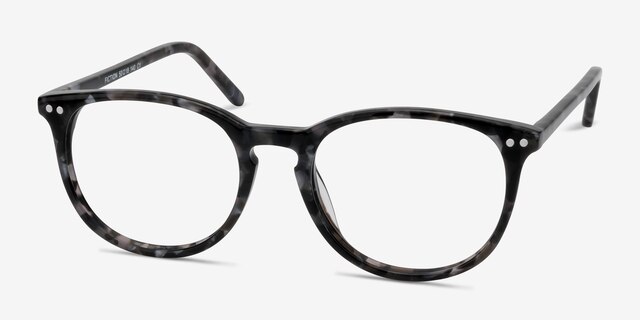 Fiction Gray & Floral AcétateMontures de lunettes de vue d'EyeBuyDirect, Vue d'Angle