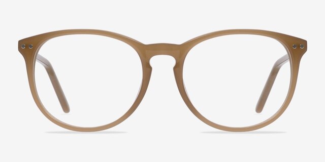 Fiction Taupe AcetateEyeglass Frames from EyeBuyDirect, Front View