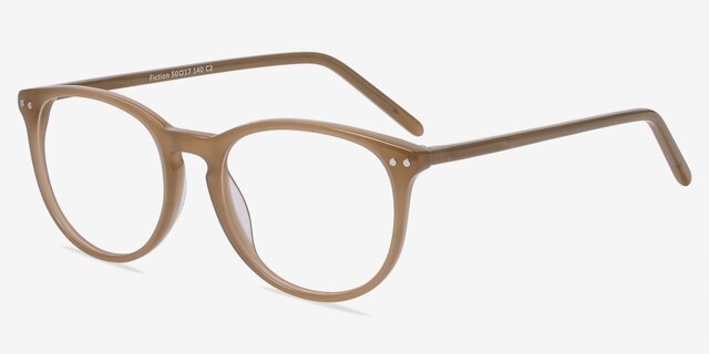Fiction Taupe AcetateEyeglass Frames from EyeBuyDirect, Angle View