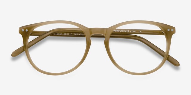 Fiction Taupe AcetateEyeglass Frames from EyeBuyDirect, Closed View