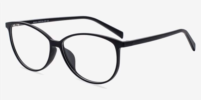 Adore Matte Black AcetateEyeglass Frames from EyeBuyDirect, Angle View