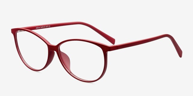 Adore Matte Burgundy AcétateMontures de lunettes de vue d'EyeBuyDirect, Vue d'Angle
