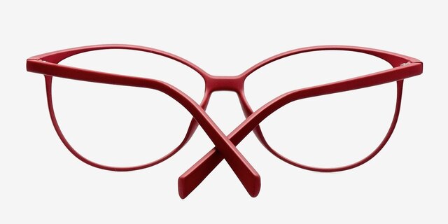 Adore Matte Burgundy AcétateMontures de lunettes de vue d'EyeBuyDirect, Vue Rapprochée