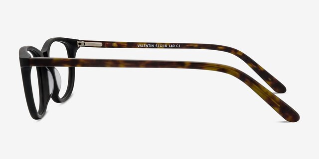 Valentin Matte Black AcetateEyeglass Frames from EyeBuyDirect, Side View