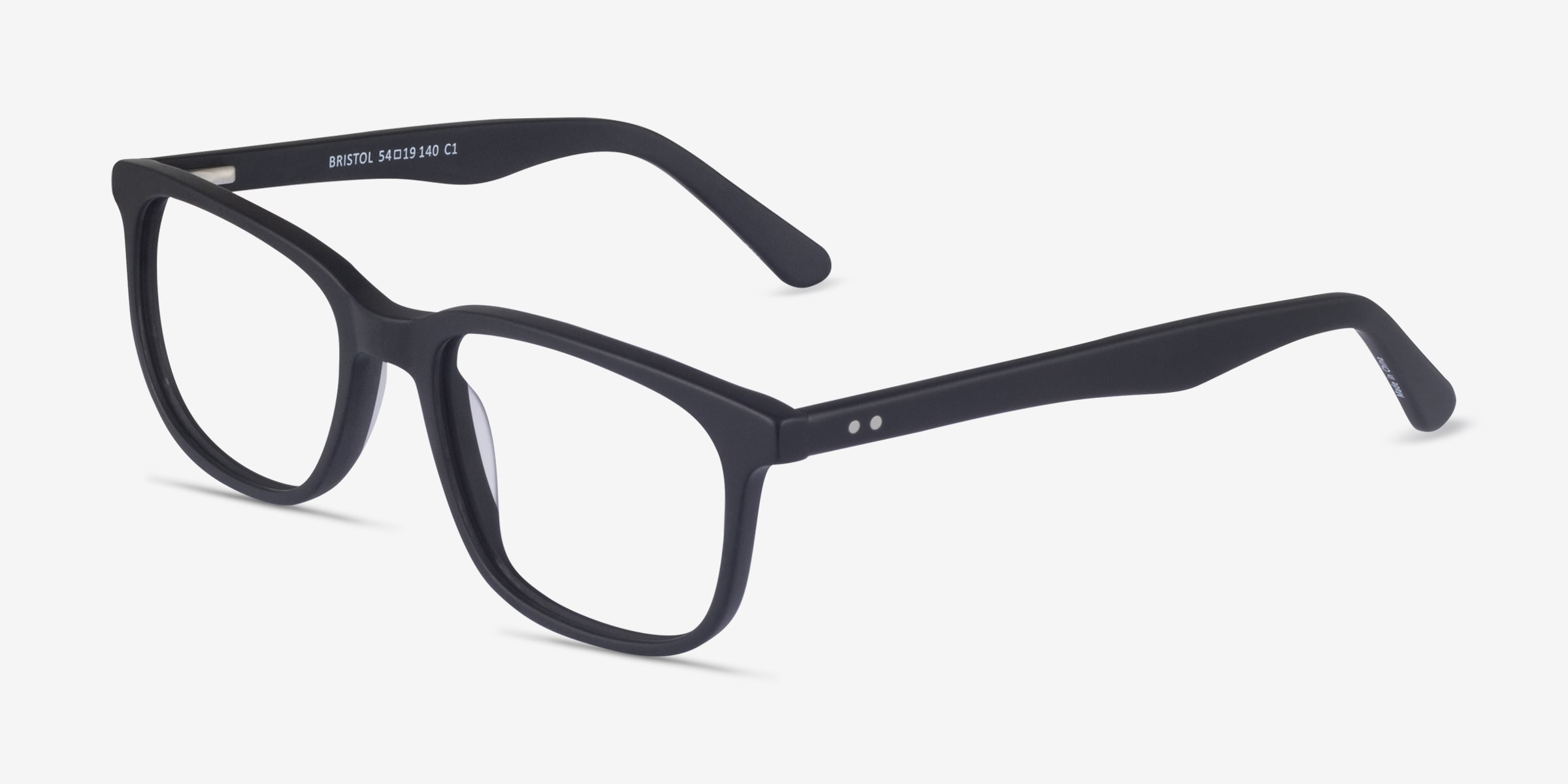 Bristol Rectangle Matte Black Full Rim Eyeglasses | Eyebuydirect