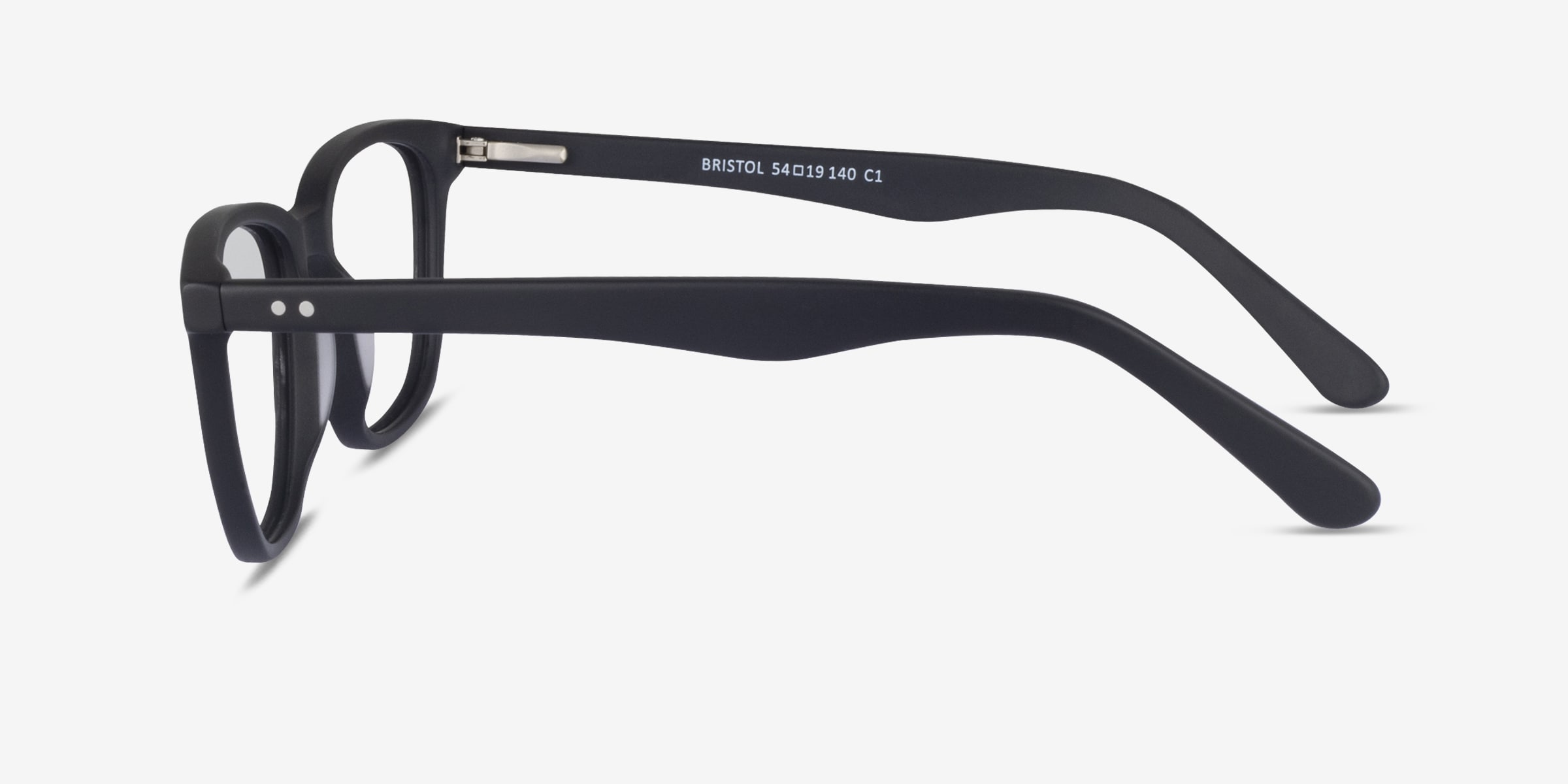 Bristol Rectangle Matte Black Full Rim Eyeglasses | Eyebuydirect