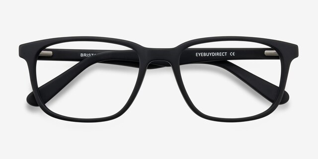 Bristol Matte Black AcetateEyeglass Frames from EyeBuyDirect, Closed View