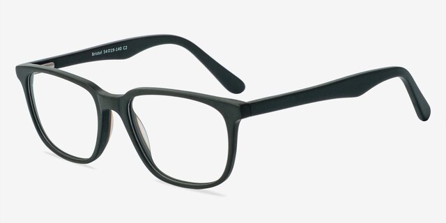 Bristol Matte Green AcetateEyeglass Frames from EyeBuyDirect, Angle View
