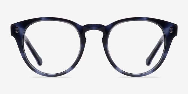 Twist Navy AcetateEyeglass Frames from EyeBuyDirect, Front View