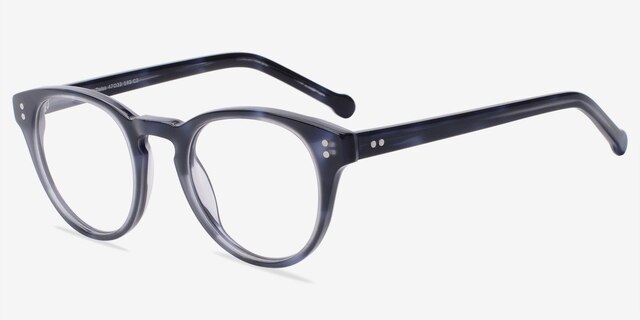 Twist Navy AcetateEyeglass Frames from EyeBuyDirect, Angle View