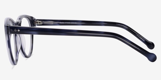 Twist Navy AcetateEyeglass Frames from EyeBuyDirect, Side View