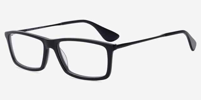 Madison Matte Black AcetateEyeglass Frames from EyeBuyDirect, Angle View