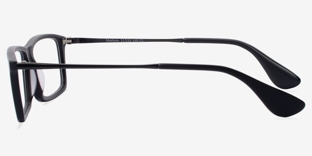 Madison Matte Black AcetateEyeglass Frames from EyeBuyDirect, Side View